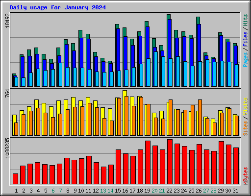 Daily usage for January 2024