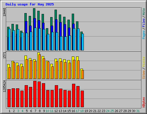 Daily usage for May 2025