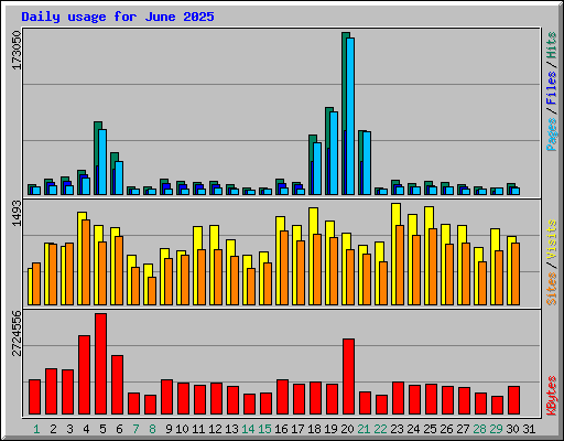 Daily usage for June 2025