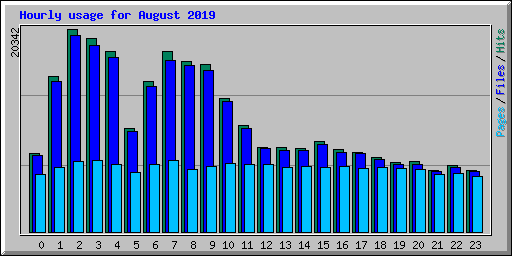 Hourly usage for August 2019