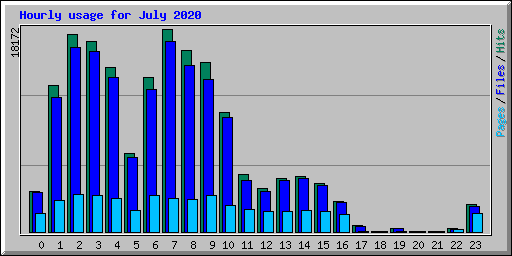 Hourly usage for July 2020