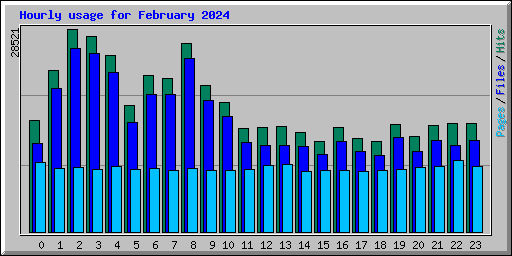 Hourly usage for February 2024